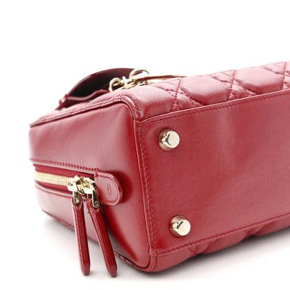 Christian Dior Lambskin Cannage Lily Tote Dark Red 9 of 14