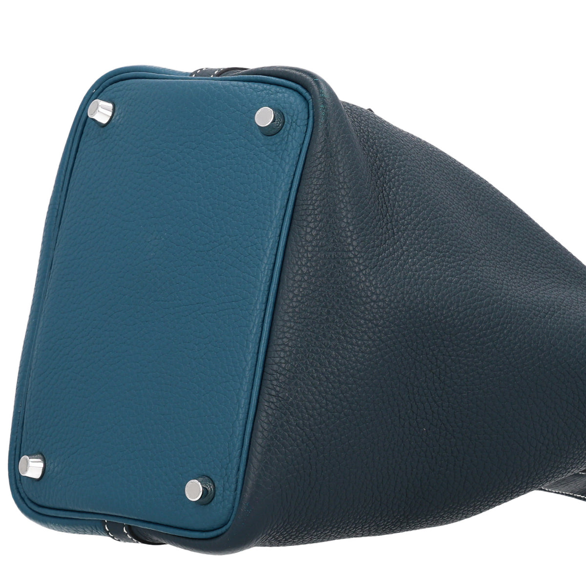 Taurillon Clemence Casaque Picotin Lock 18 PM Vert Bosphore Deep Bleu