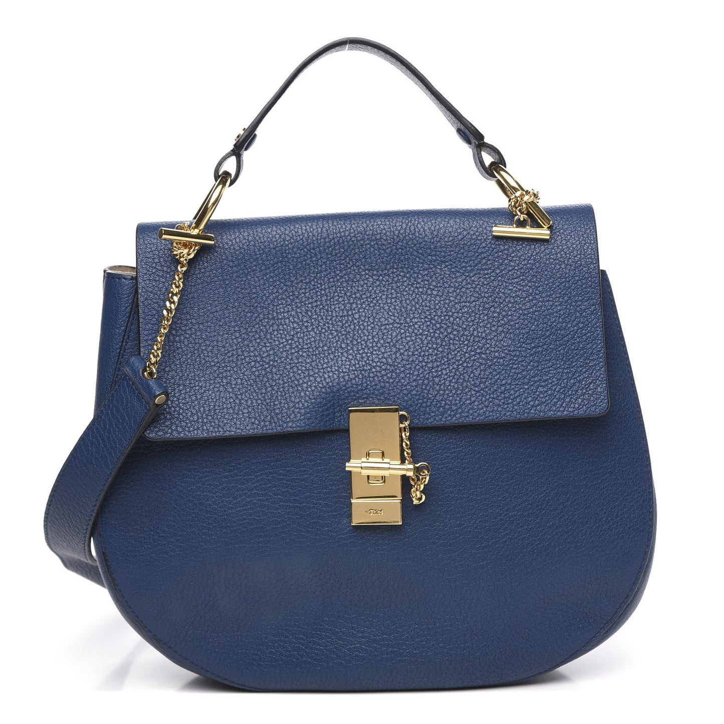 Grained Lambskin Drew Shoulder Bag Factory Blue