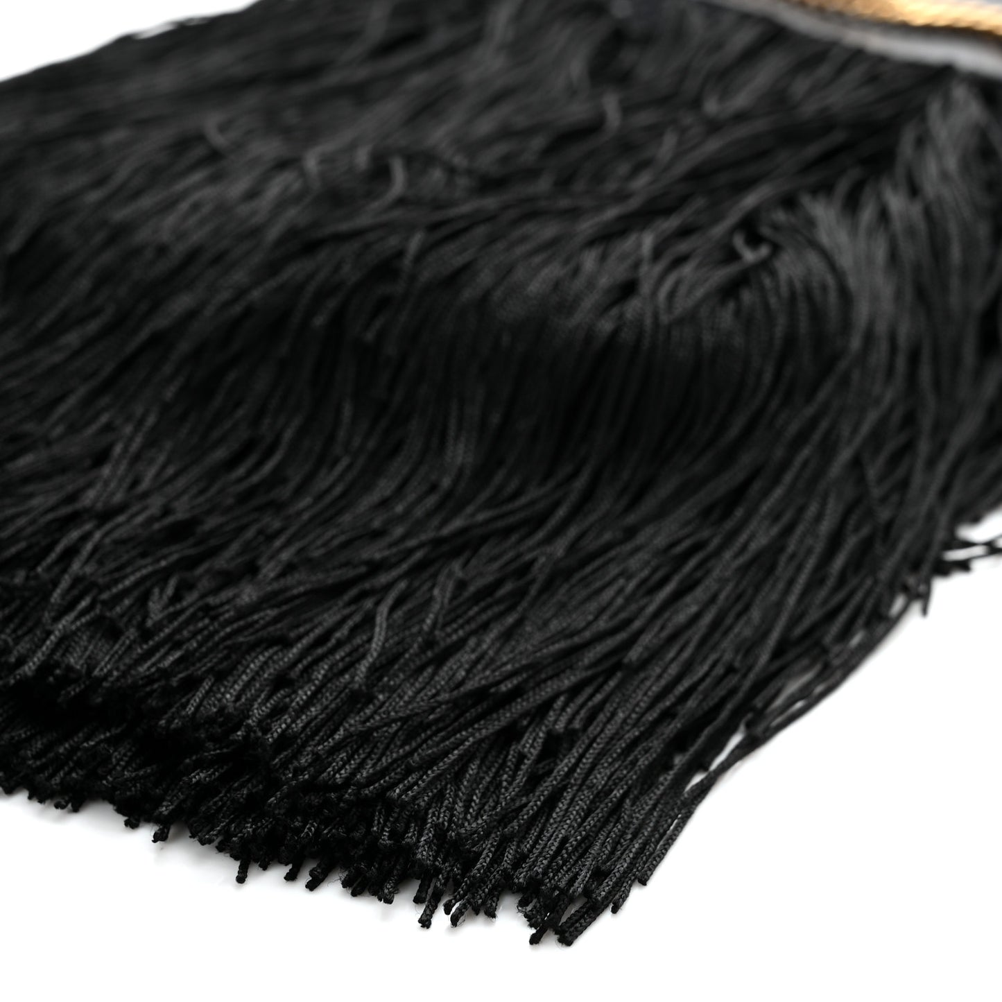 Crochet Fringe Grace Small Hobo Bag Black