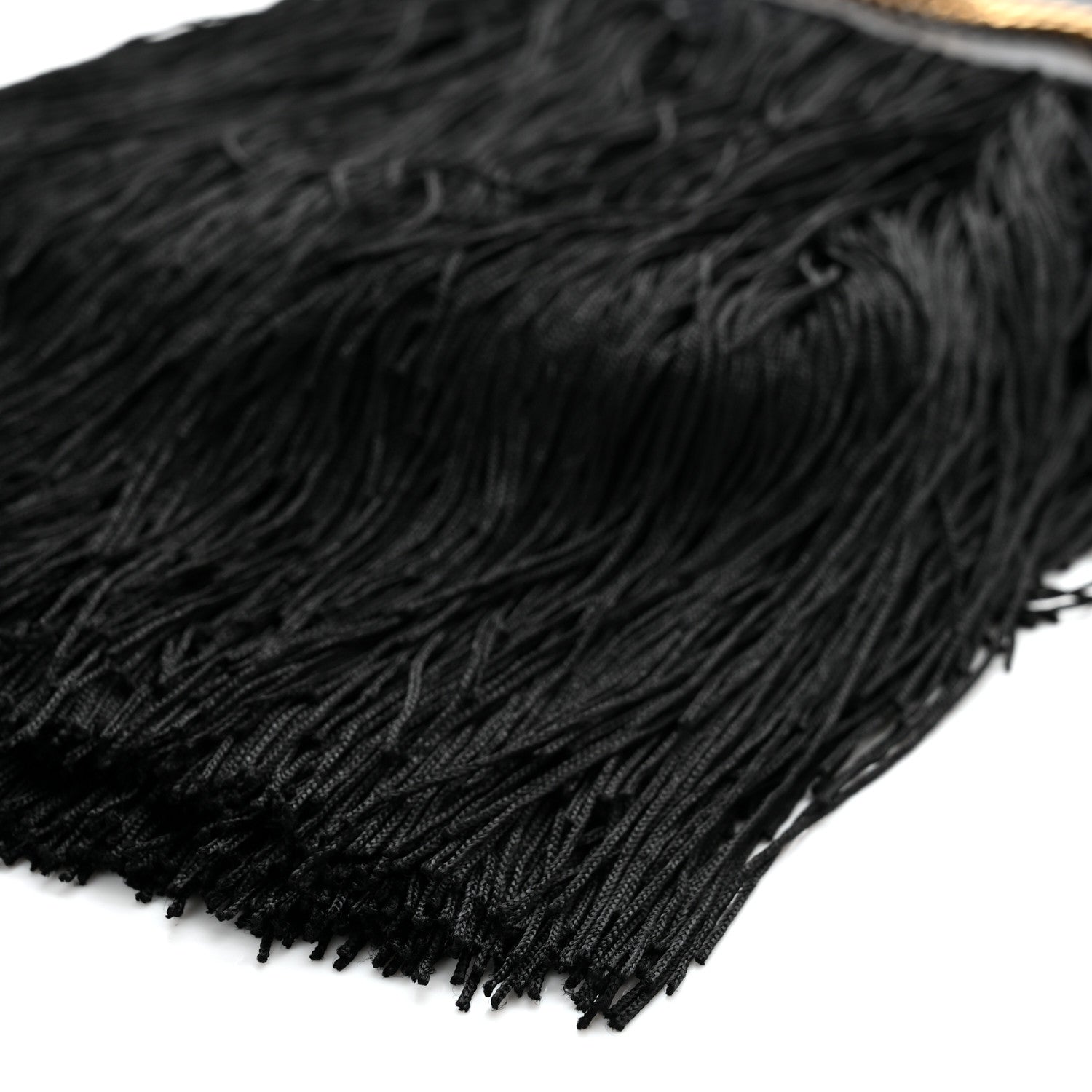 Saint Laurent Crochet Fringe Grace Small Hobo Bag Black 10 of 10
