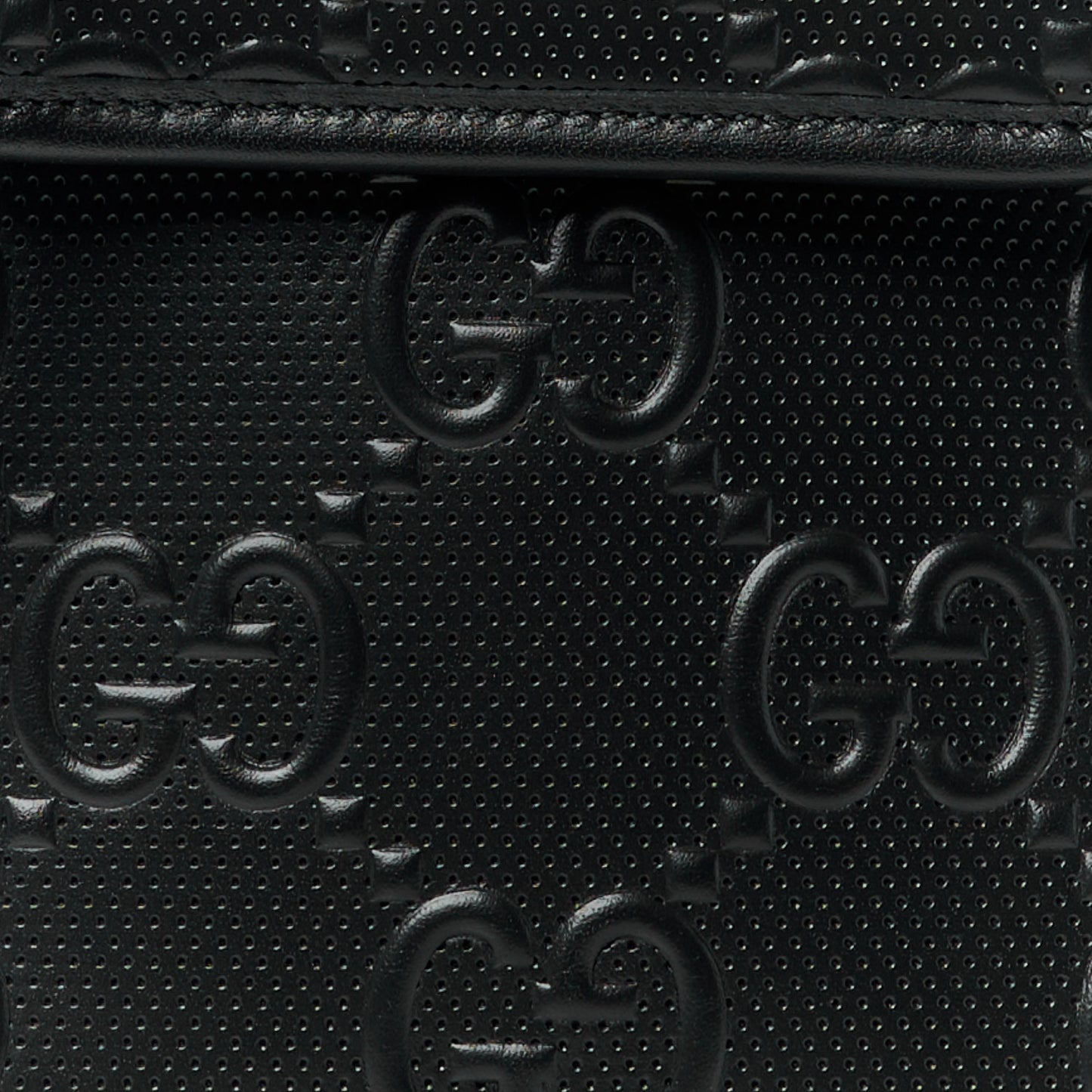 Calfskin GG Tennis Embossed Messenger Bag Black