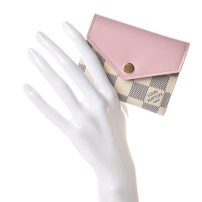 Louis Vuitton Damier Azur Zoe Wallet Rose Ballerine 2 of 10