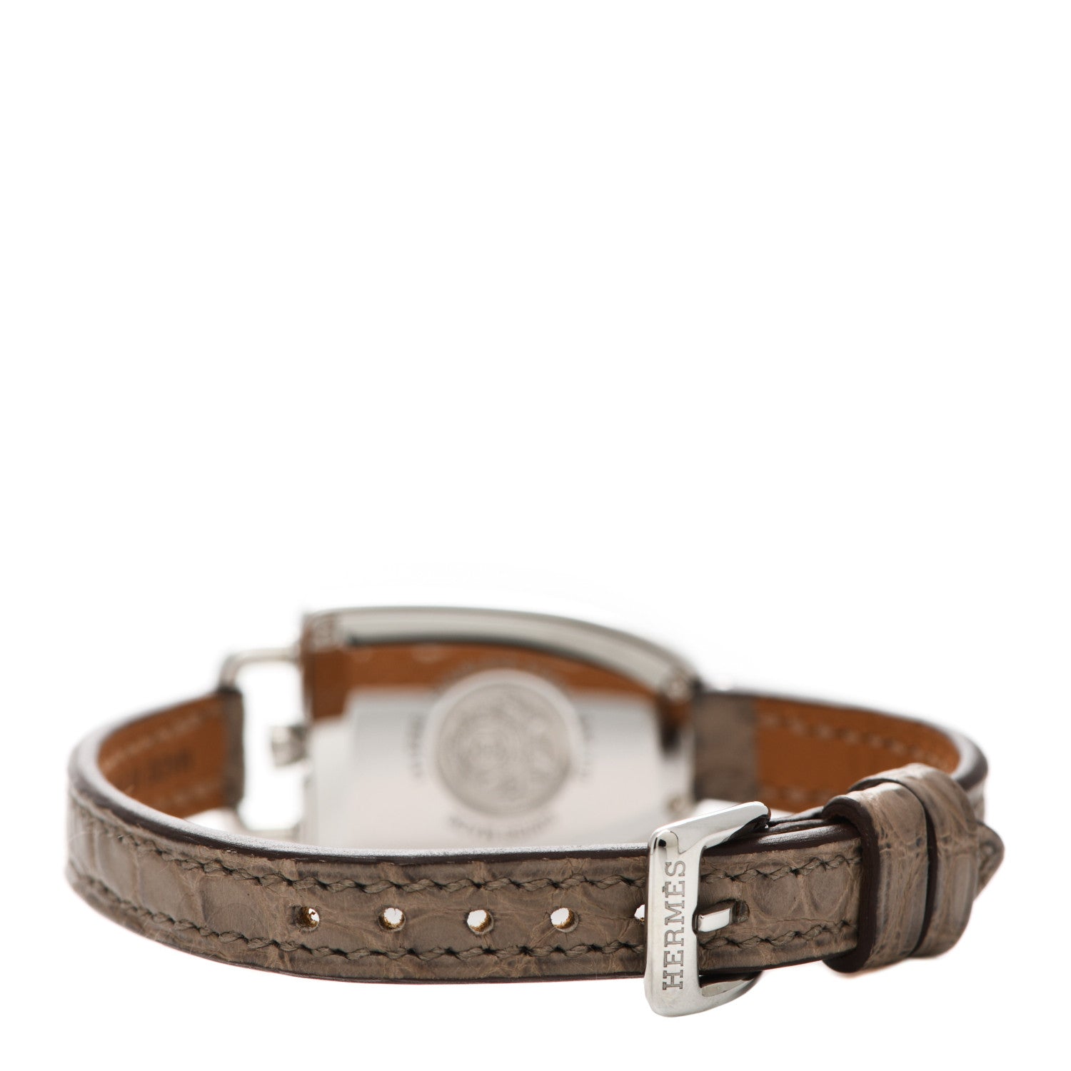 Hermes Stainless Steel Alligator 20mm Galop Quartz Watch Gris Elephant 3 of 5