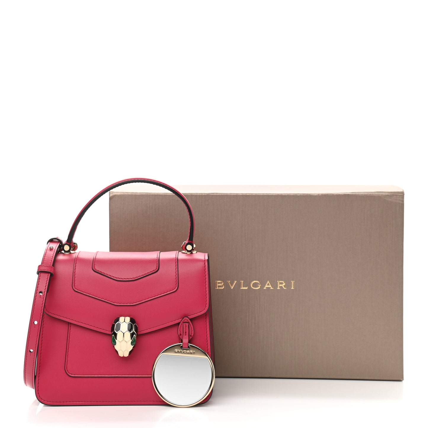 Calfskin Serpenti Forever Top Handle Pink