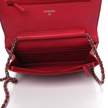 Chanel Caviar Quilted Wallet on Chain WOC Red 4 of 16