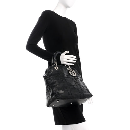 Christian Dior Lambskin Cannage Medium Granville Tote Black 2 of 7