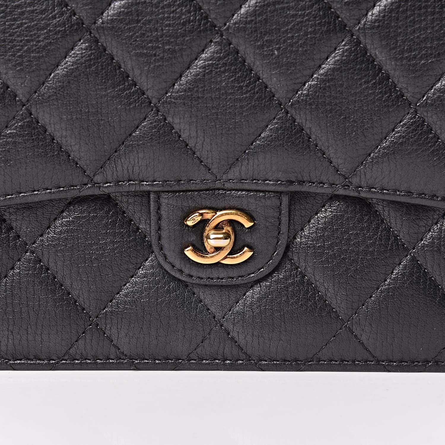 Chanel Calfskin Quilted CC Eyelet Wallet On Chain WOC Black 14 of 17
