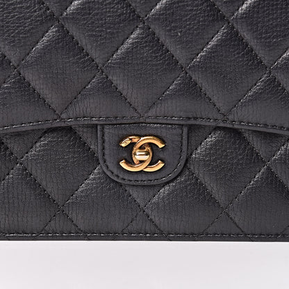 Chanel Calfskin Quilted CC Eyelet Wallet On Chain WOC Black 14 of 17