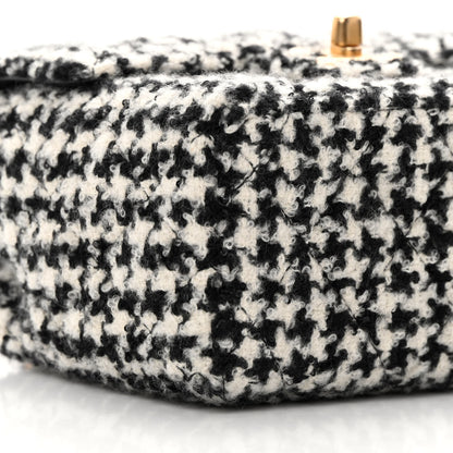 Chanel Tweed Houndstooth Quilted Mini Square Flap White Black 9 of 11