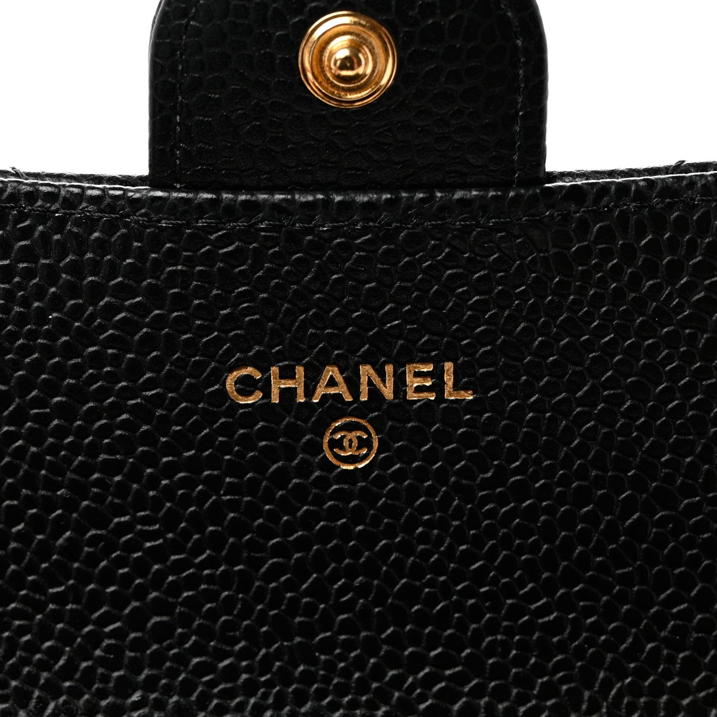 Caviar Quilted Large Gusset Flap Wallet Black