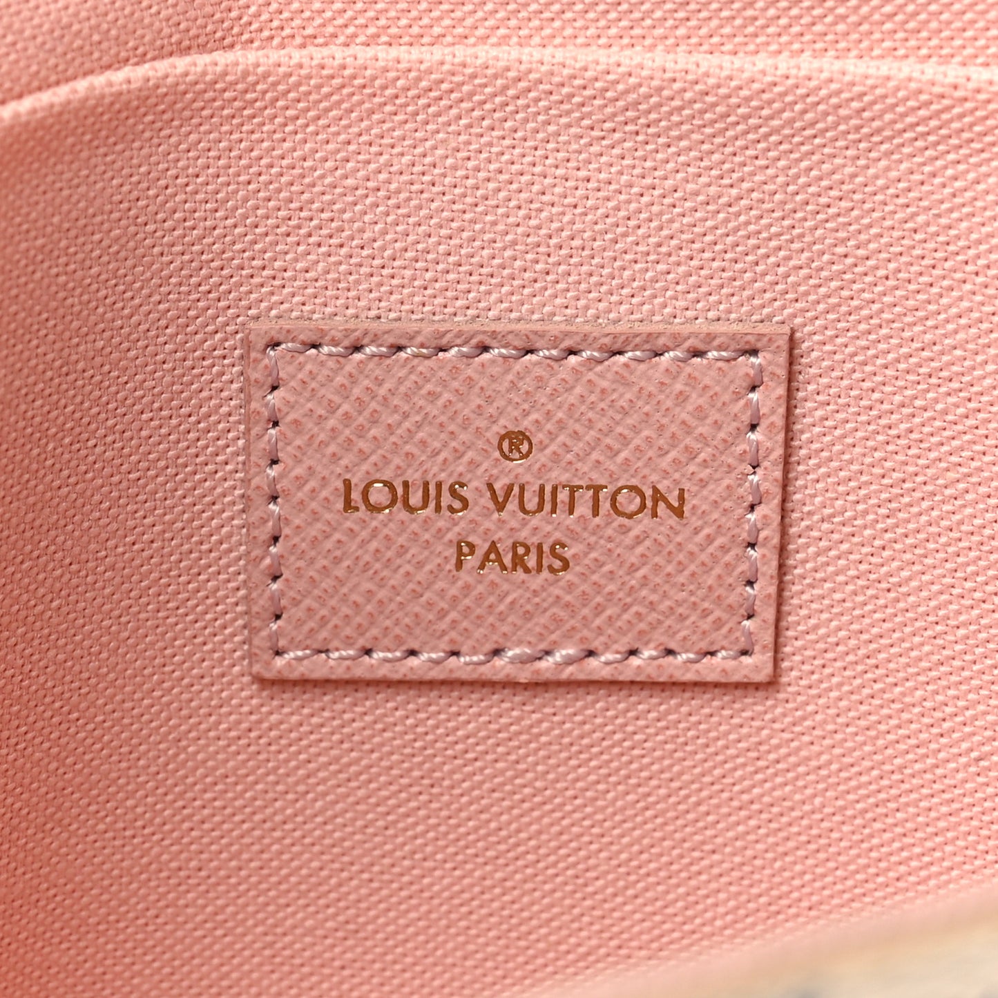 Damier Azur Pochette Felicie Chain Wallet Rose Ballerine