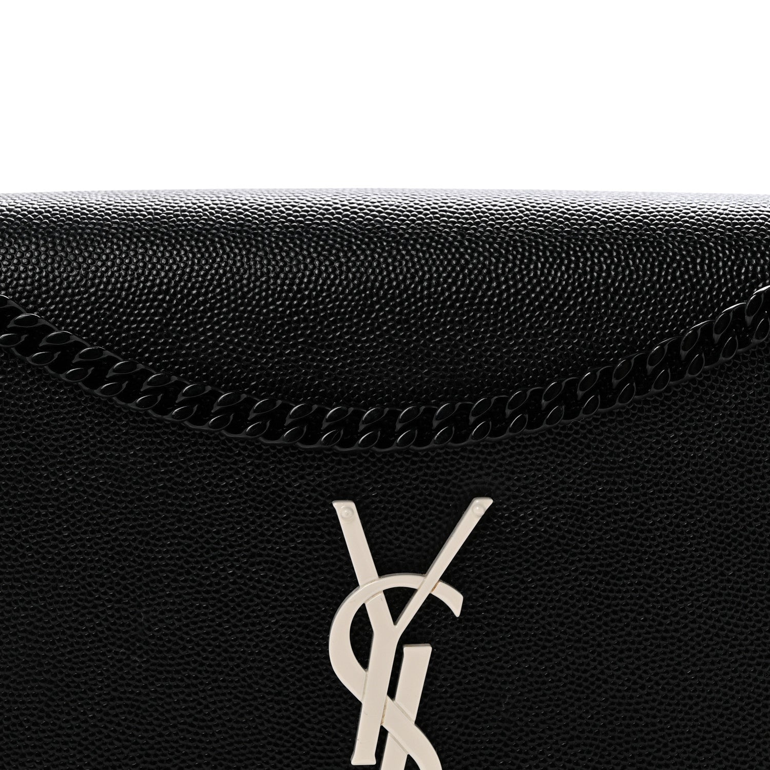 Saint Laurent Grain De Poudre Medium Classic Monogram Kate Satchel Black White 8 of 13