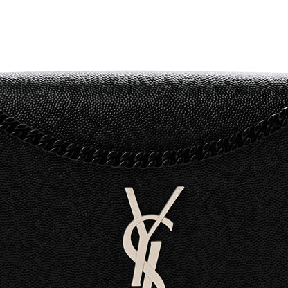 Saint Laurent Grain De Poudre Medium Classic Monogram Kate Satchel Black White 8 of 13
