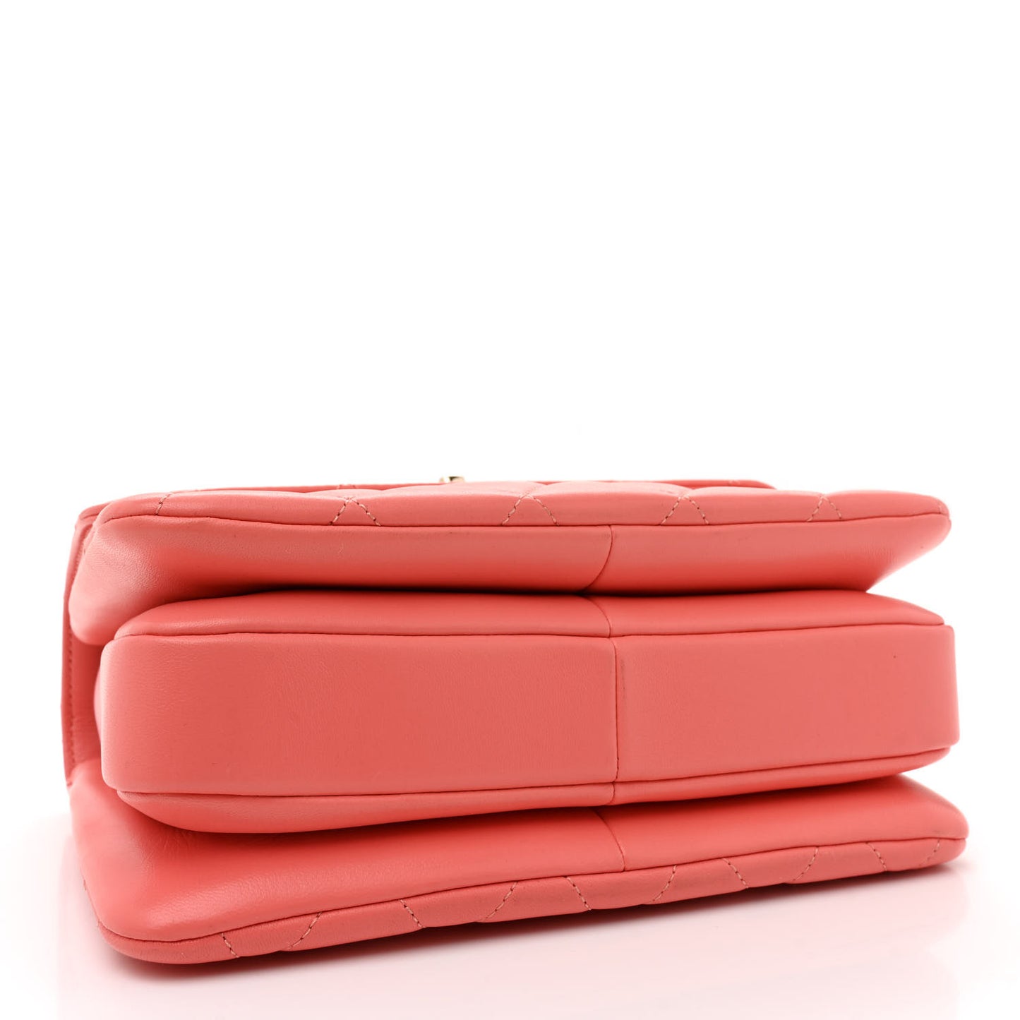 Lambskin Quilted Small Trendy Chain CC Flap Dual Handle Bag Coral