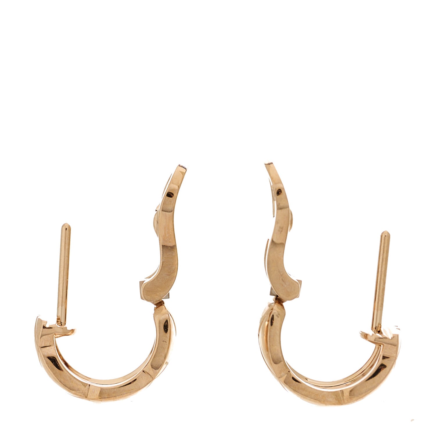 Chanel 18K Beige Gold Coco Crush Hoop Earrings 3 of 5