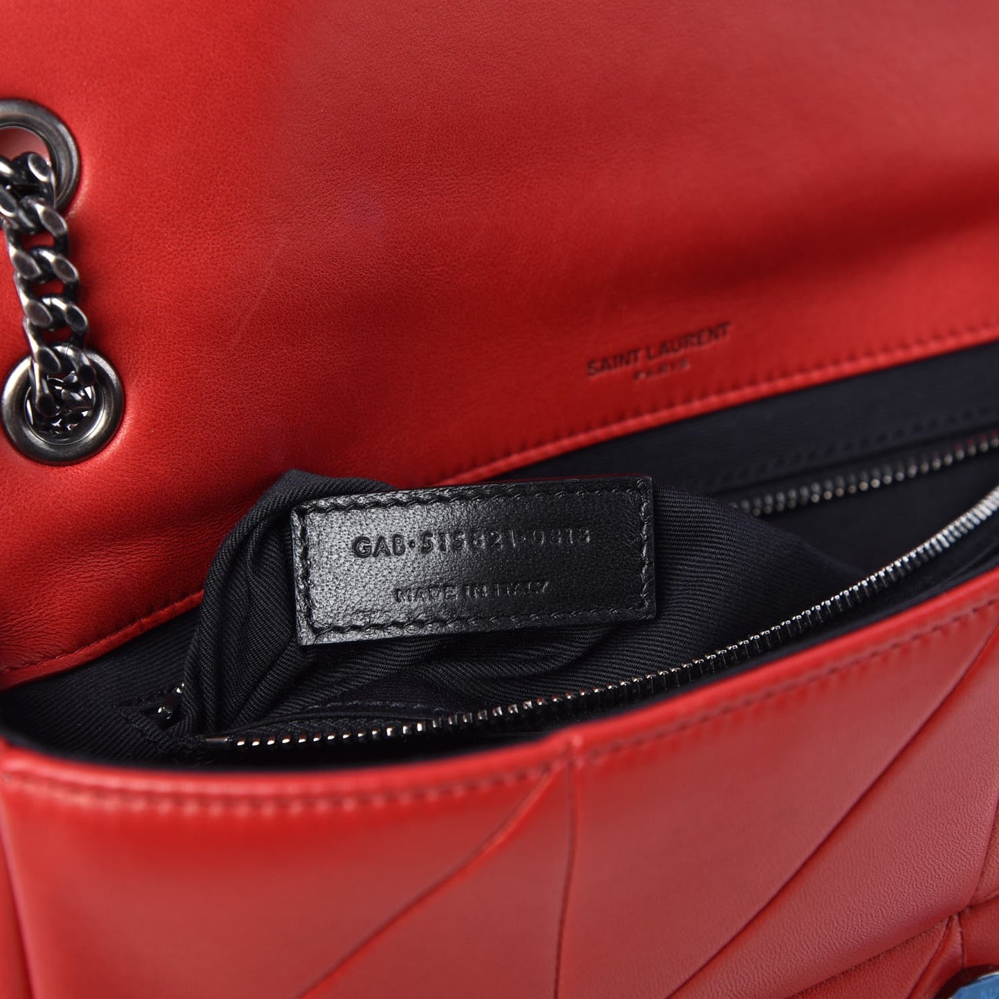Lambskin Patchwork Monogram Medium Jamie Red