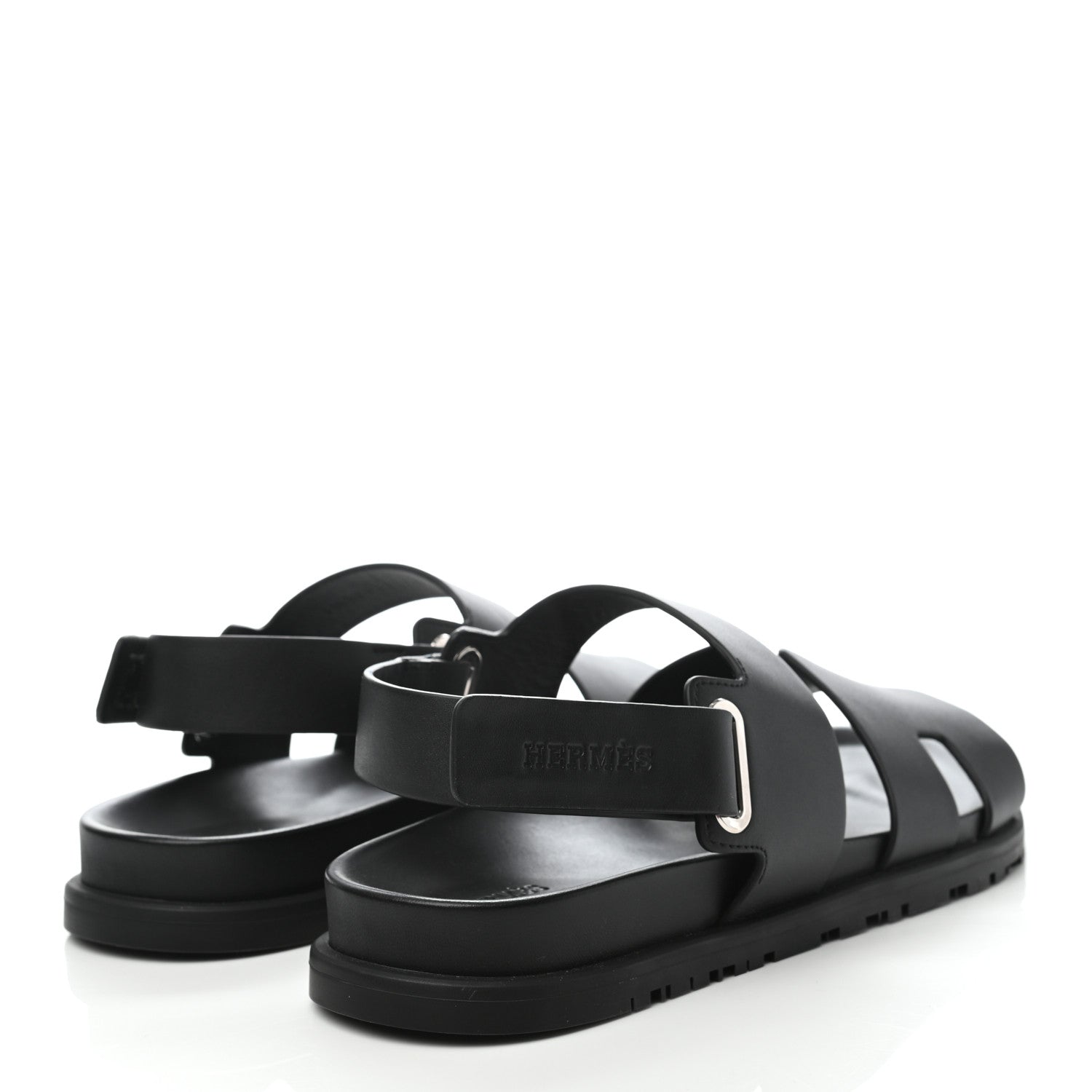 Hermes Calfskin Mens Takara Sandals 41 Black 4 of 8