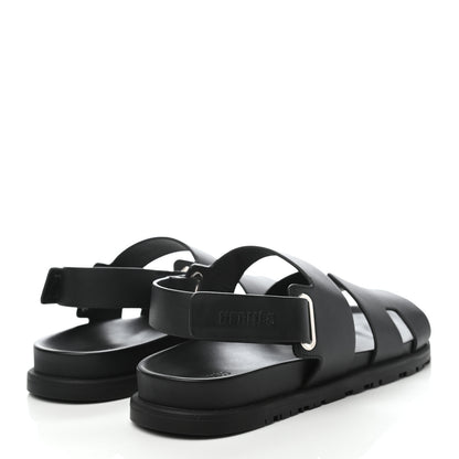 Hermes Calfskin Mens Takara Sandals 41 Black 4 of 8