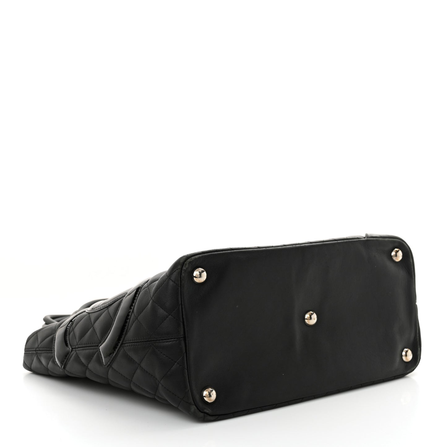 Calfskin Quilted Large Cambon Tote Black
