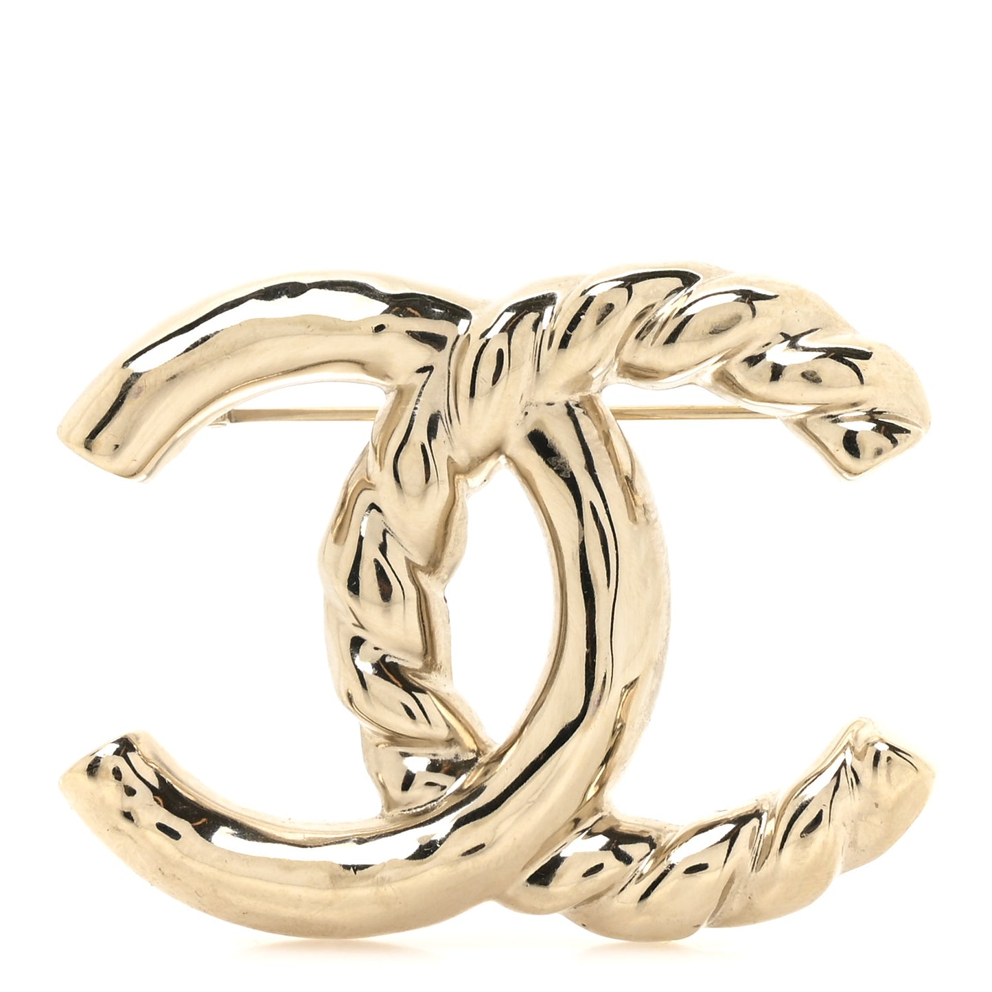 Twisted CC Brooch Light Gold
