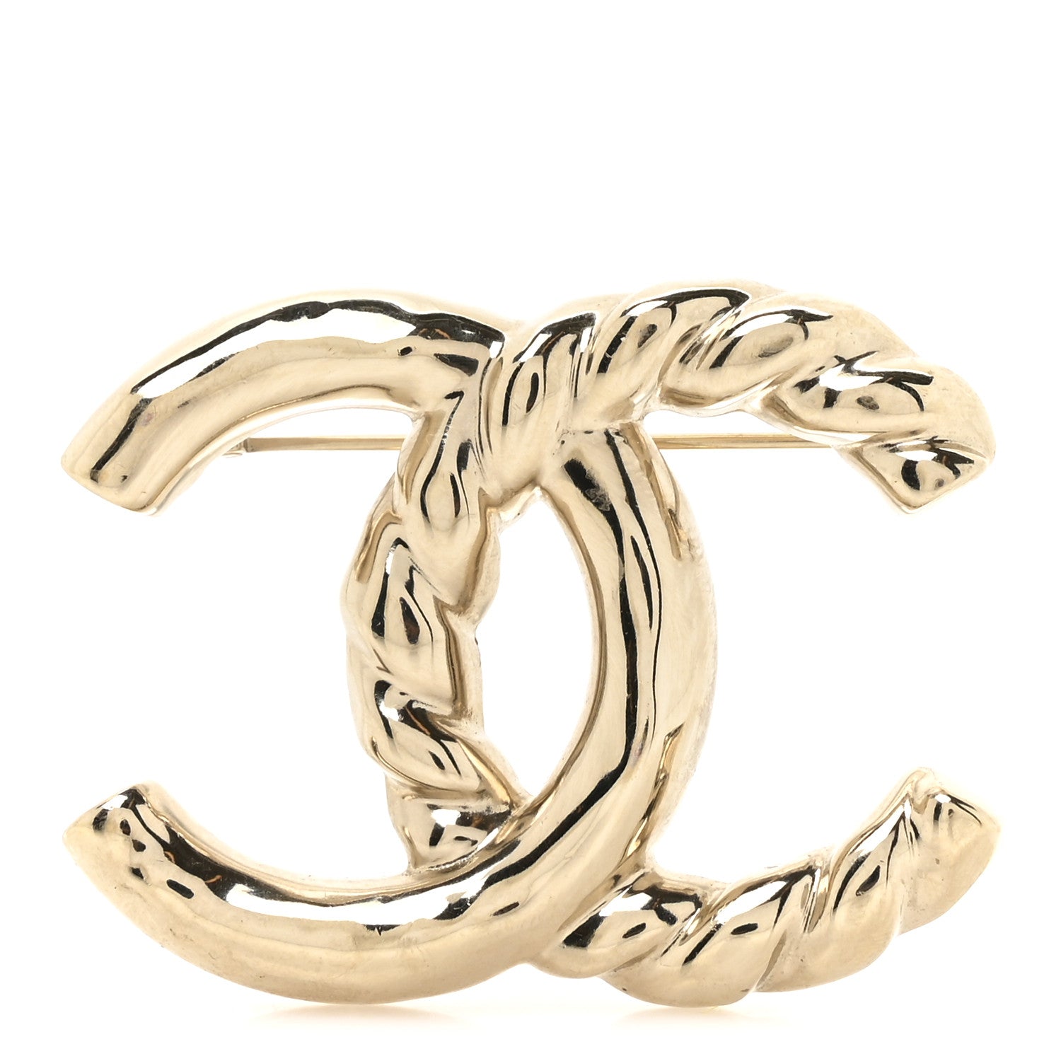 Chanel Twisted CC Brooch Light Gold 1 of 3
