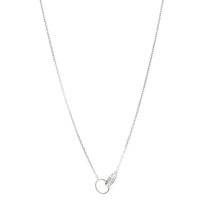 Cartier 18K White Gold Diamond Interlocking LOVE Necklace 1 of 4