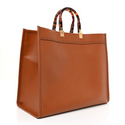 Fendi Vitello King Plexiglass Large Fendi Sunshine Shopper Tote Cuoio 3 of 7
