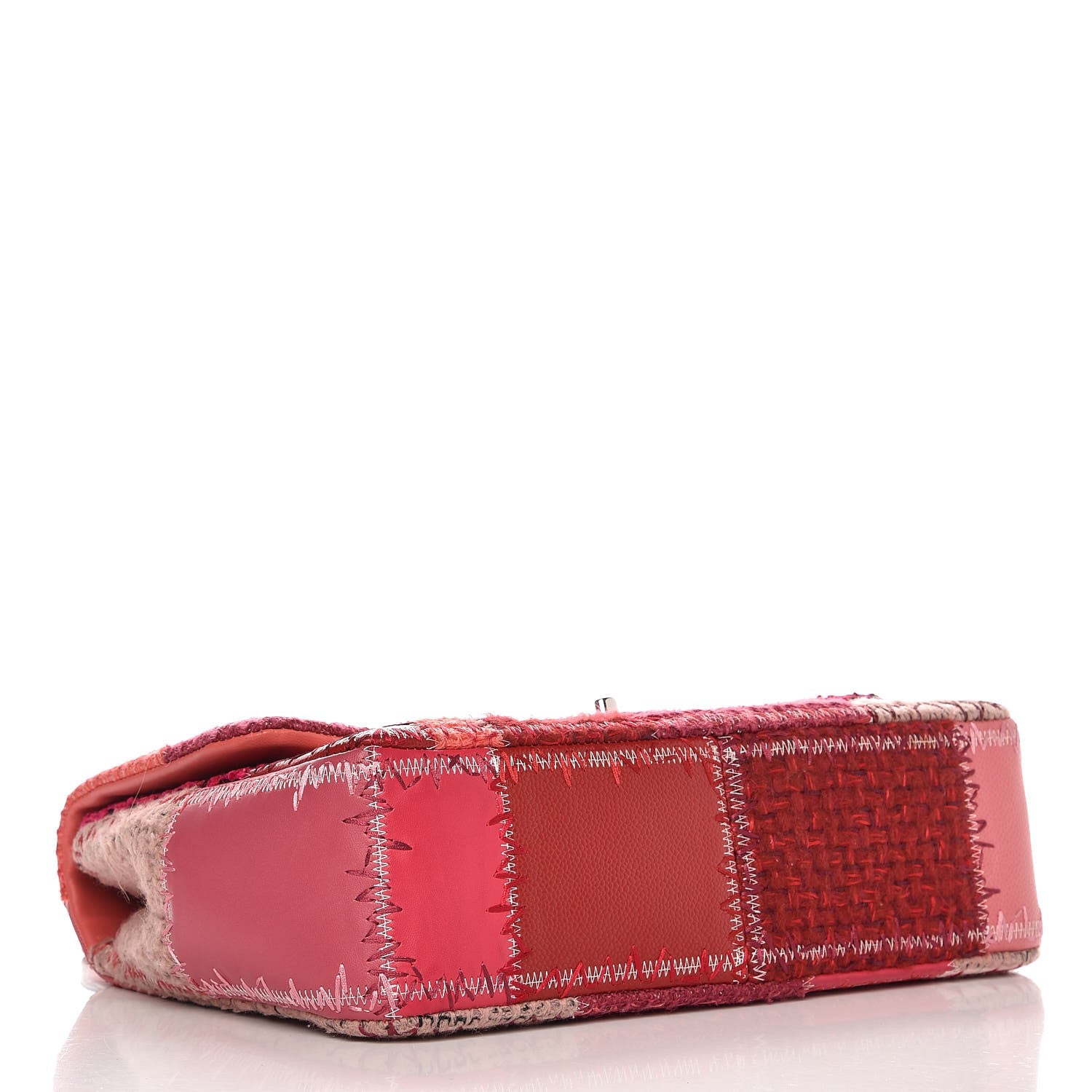 Chanel Tweed Patchwork Jumbo Single Flap Pink 5 of 10