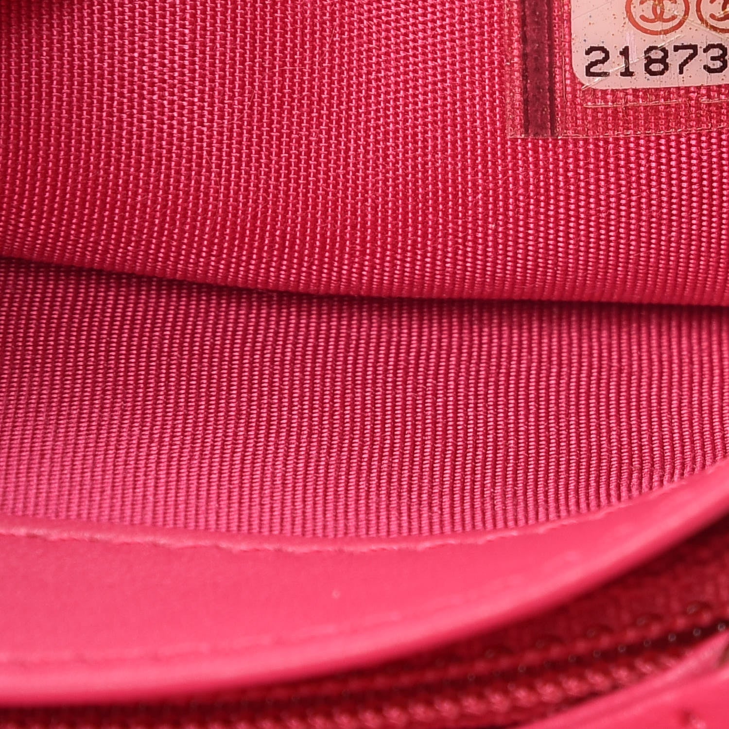 Chanel Lambskin Quilted Boy Yen Wallet Pink 8 of 9