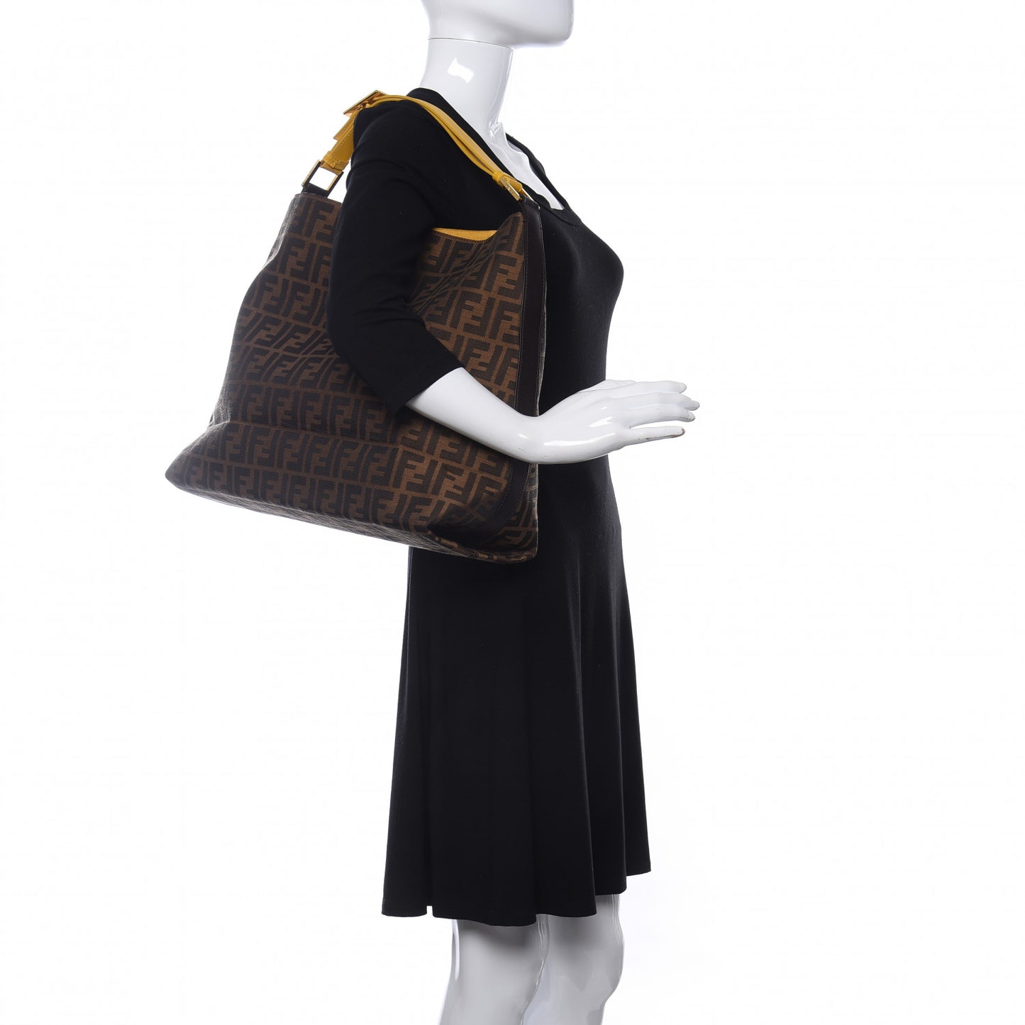 Zucca Vitello Large Hobo Tobacco Ocra Moro Black