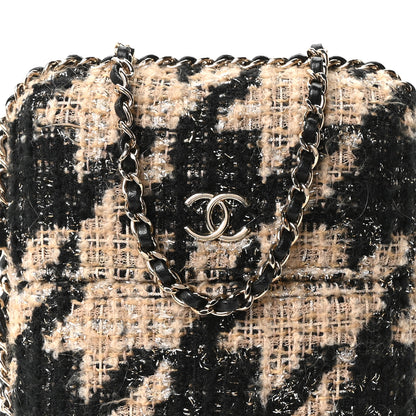 Chanel Tweed Chain Around Phone Holder Beige Black 8 of 10