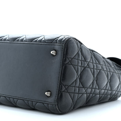Christian Dior Ultra Matte Calfskin Cannage Medium Lady Dior Black 10 of 12