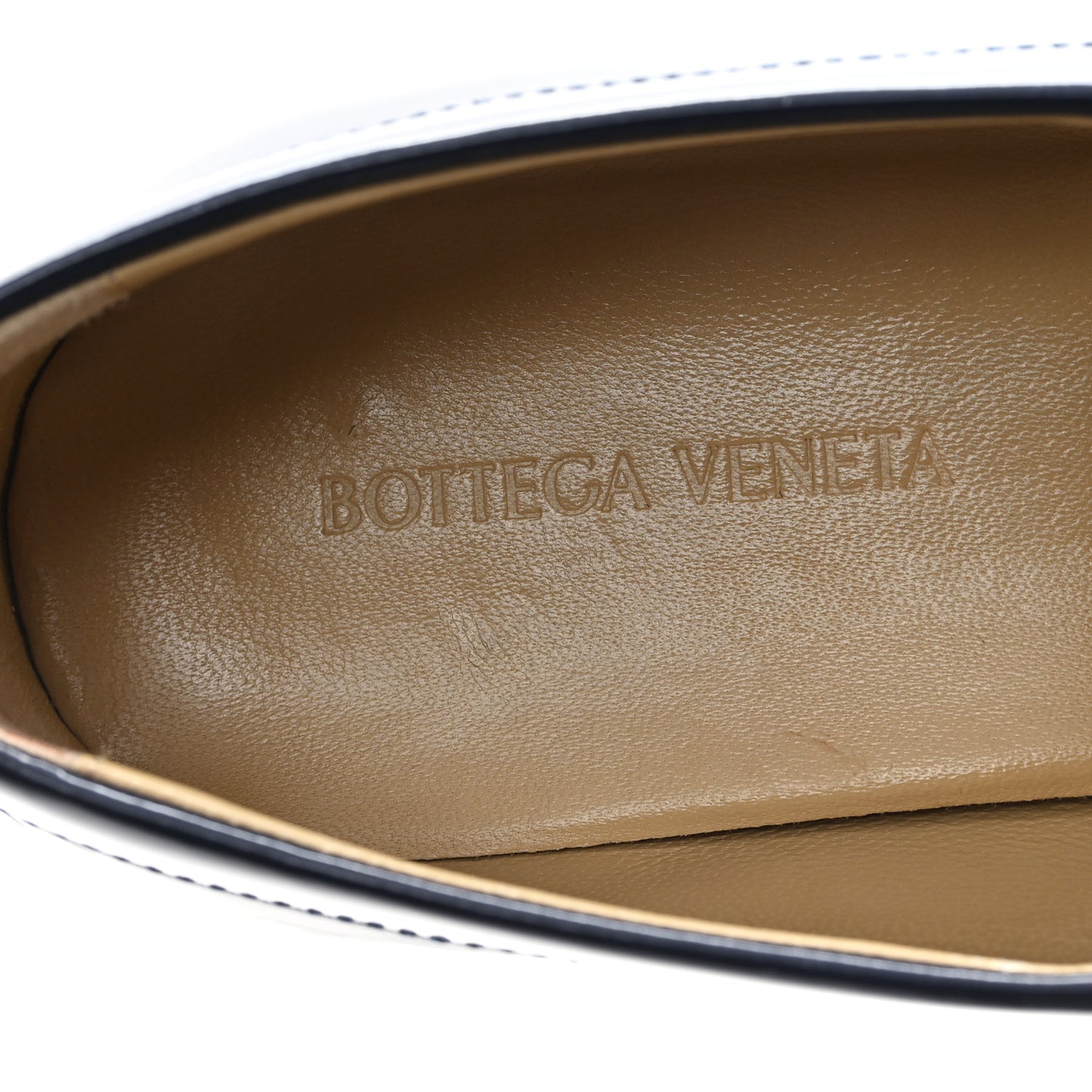 Glossy Calfskin Monsieur Loafers 40.5 Navy Blue