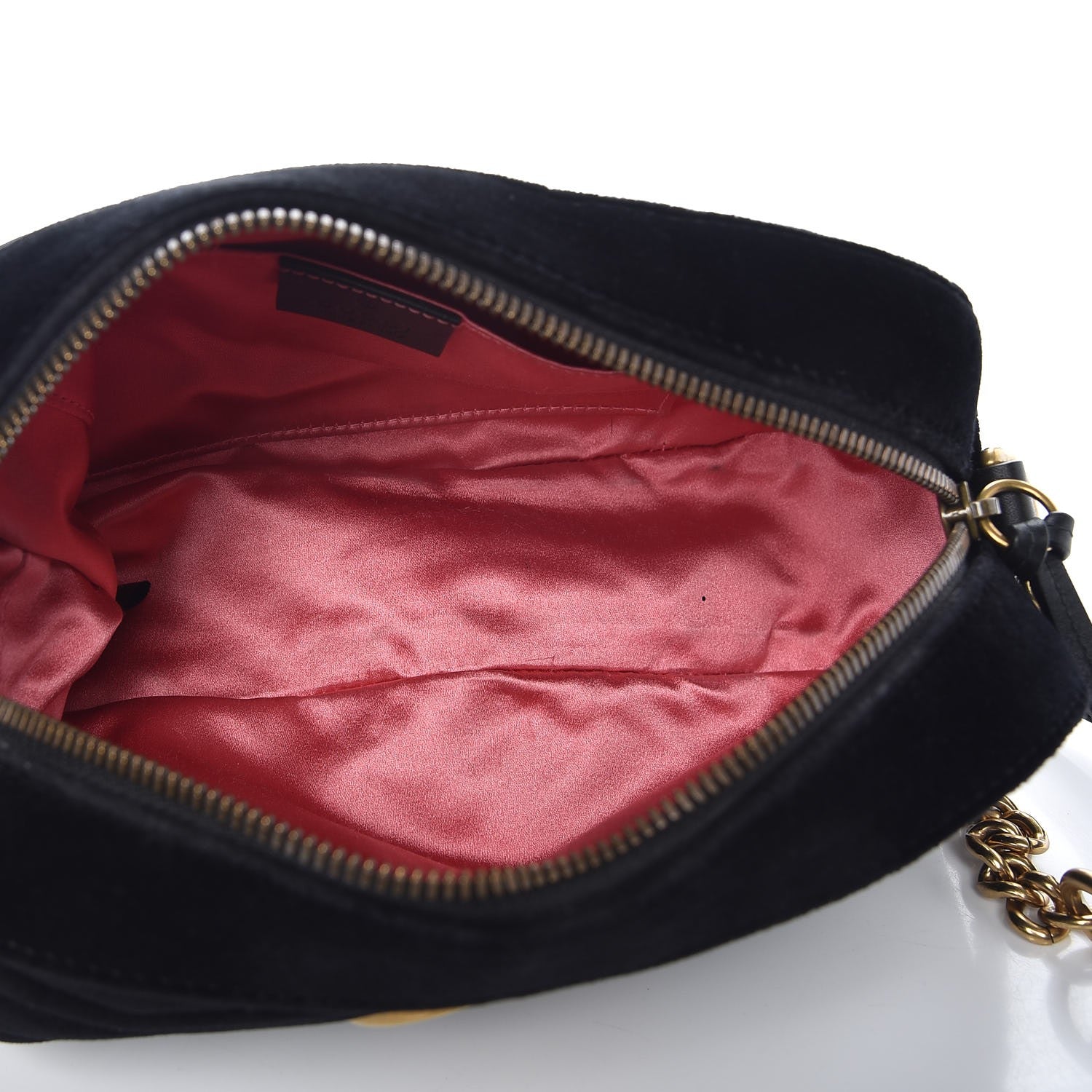 Gucci Velvet Matelasse Small GG Marmont Chain Shoulder Bag Black 5 of 9