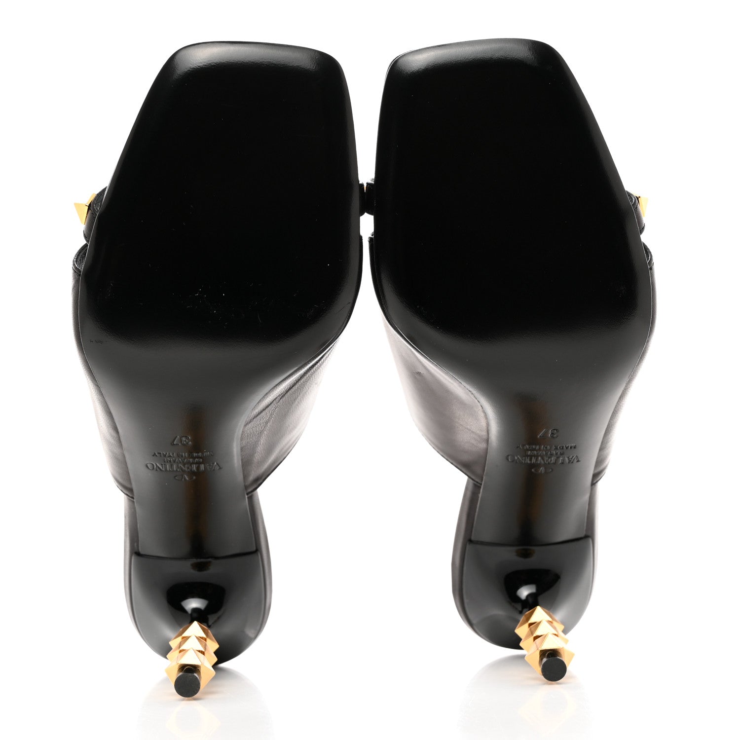 Valentino Garavani Nappa Rockstud Tower Heel Mules 37 Black 5 of 9