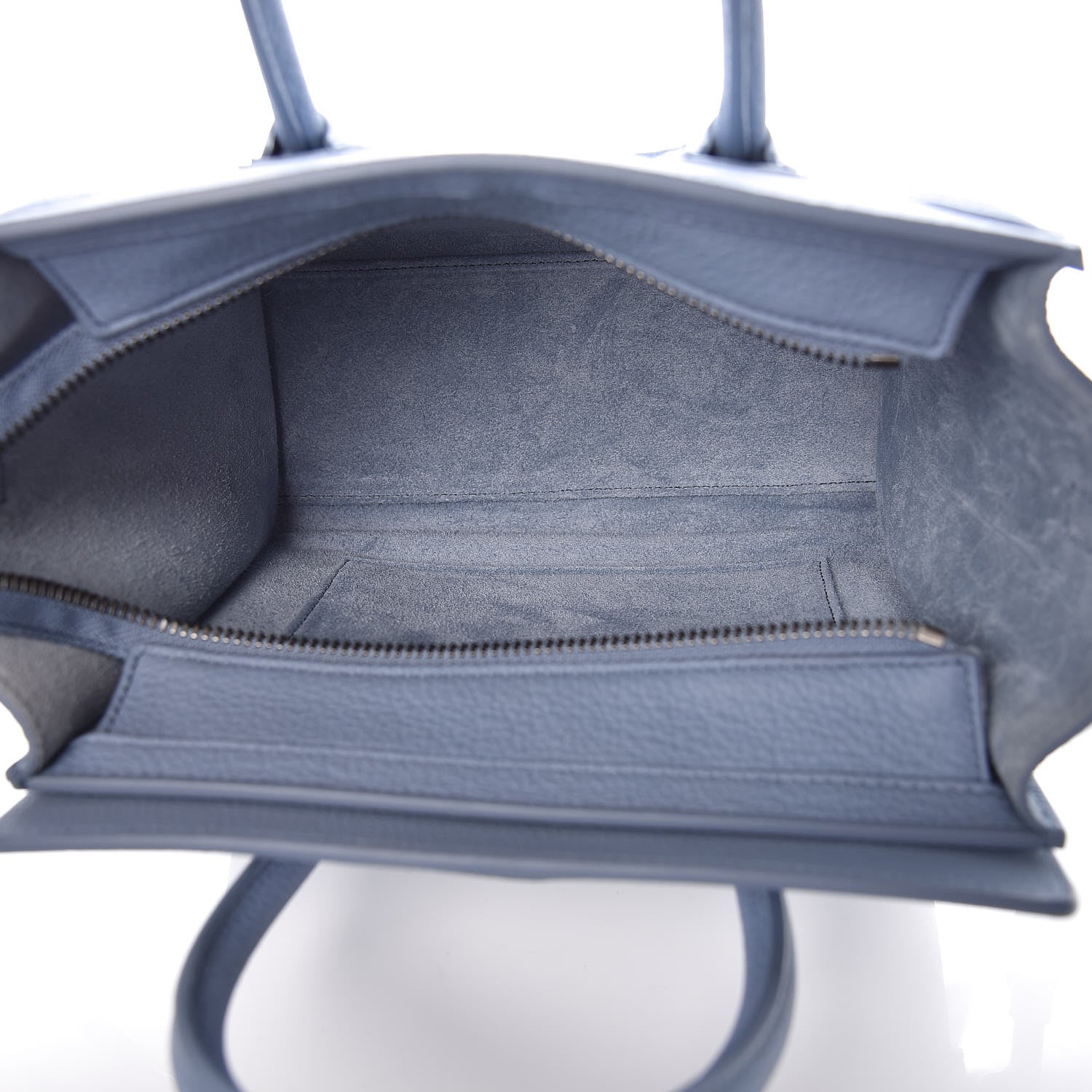 Celine Drummed Calfskin Nano Luggage Blue 7 of 9