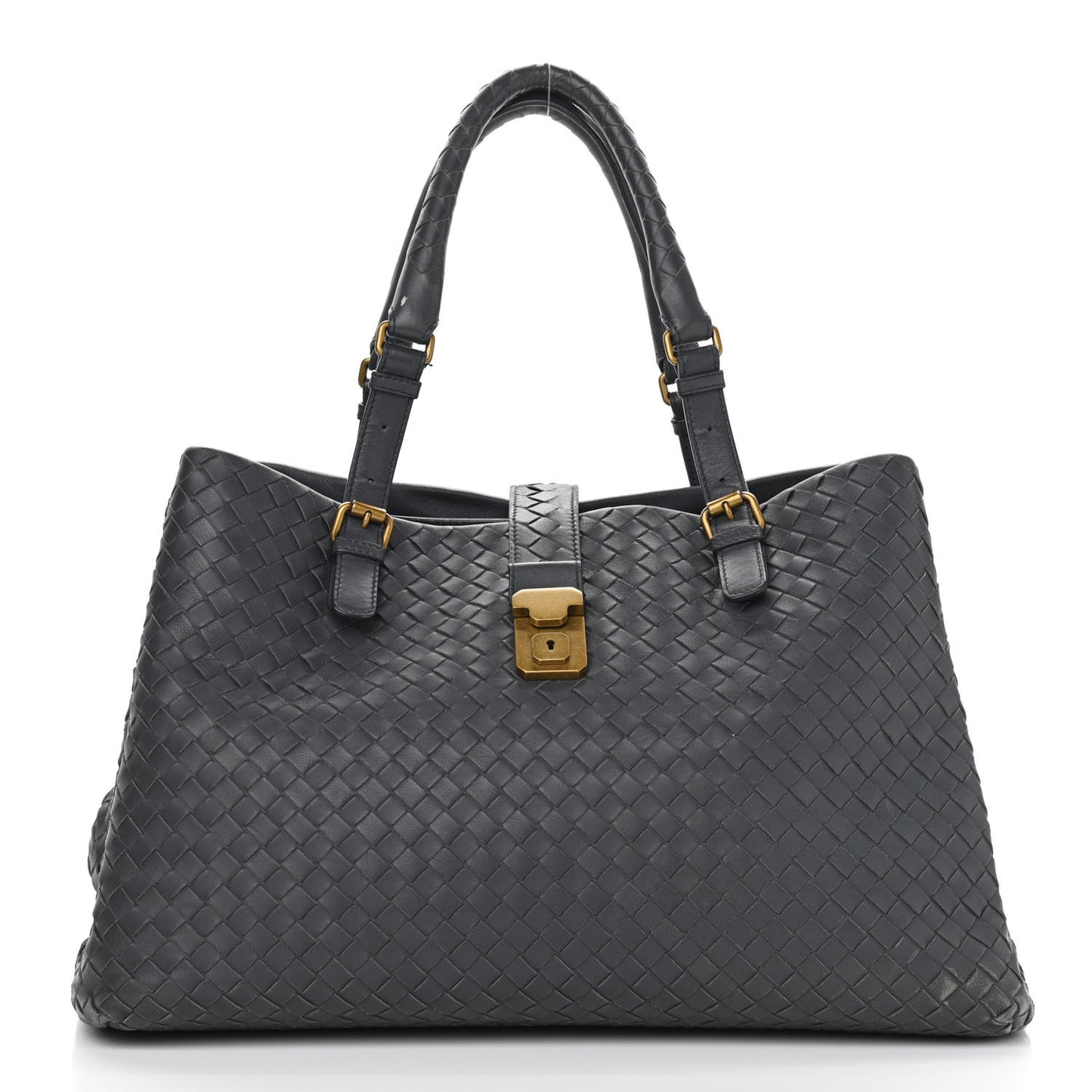 Nappa Intrecciato Medium Roma Tote Grey