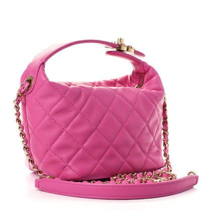 Chanel Lambskin Quilted Small Perfect Meeting Hobo Pink 2 of 4