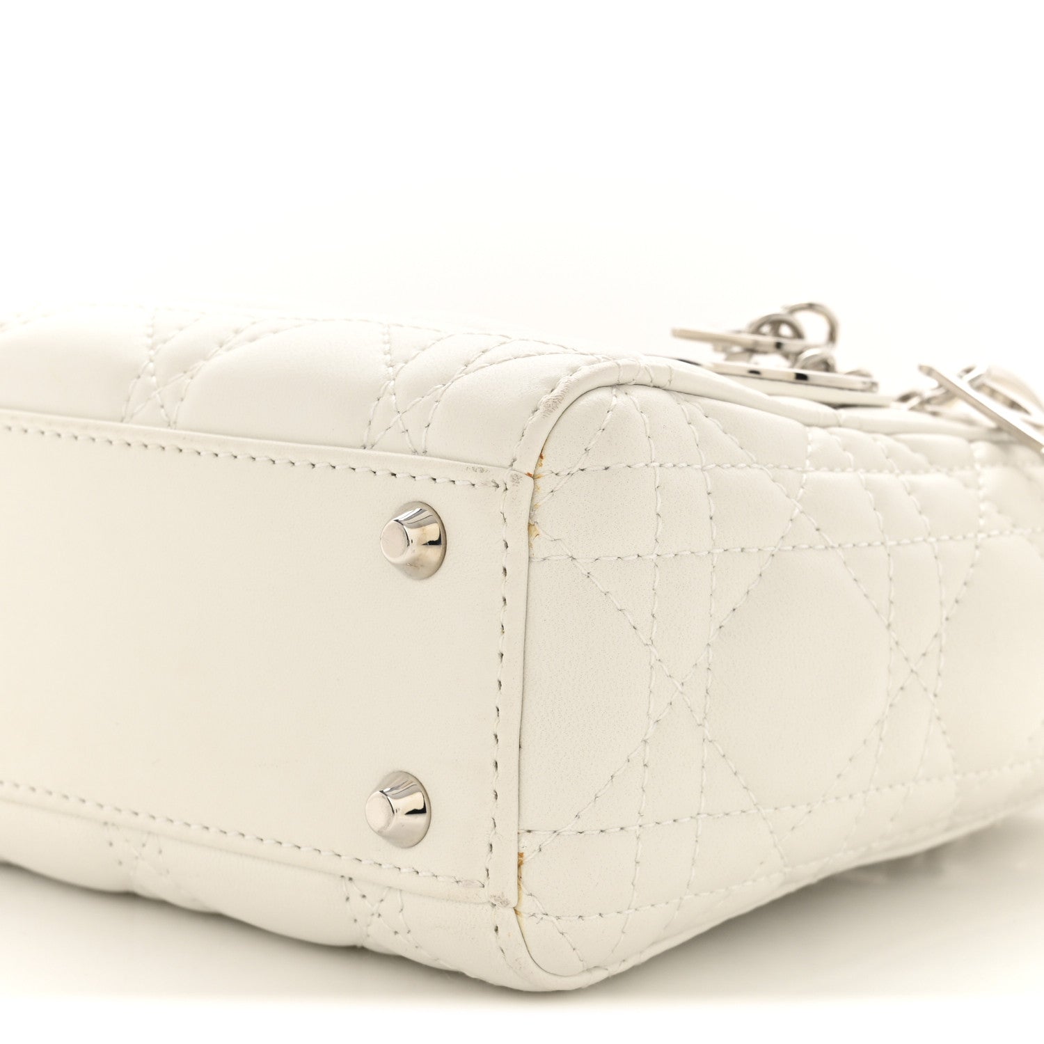 Christian Dior Lambskin Cannage Mini Lady Dior White 10 of 14