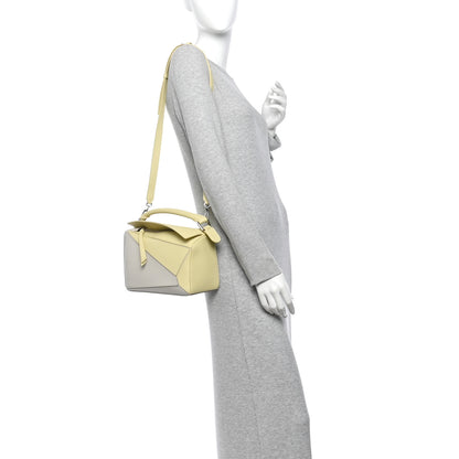 Loewe X ALBERS Nappa Calfskin Small Puzzle Bag Pale Grey Light Citrine 2 of 11