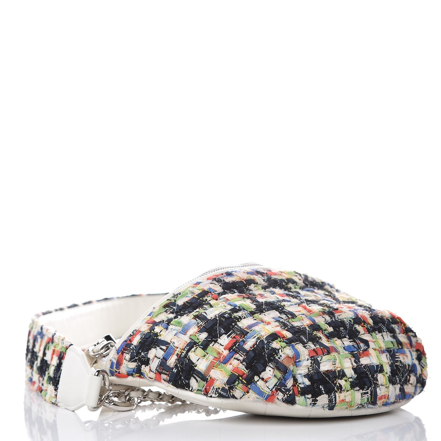 Lambskin Tweed Waist Bag Ecru Red Blue