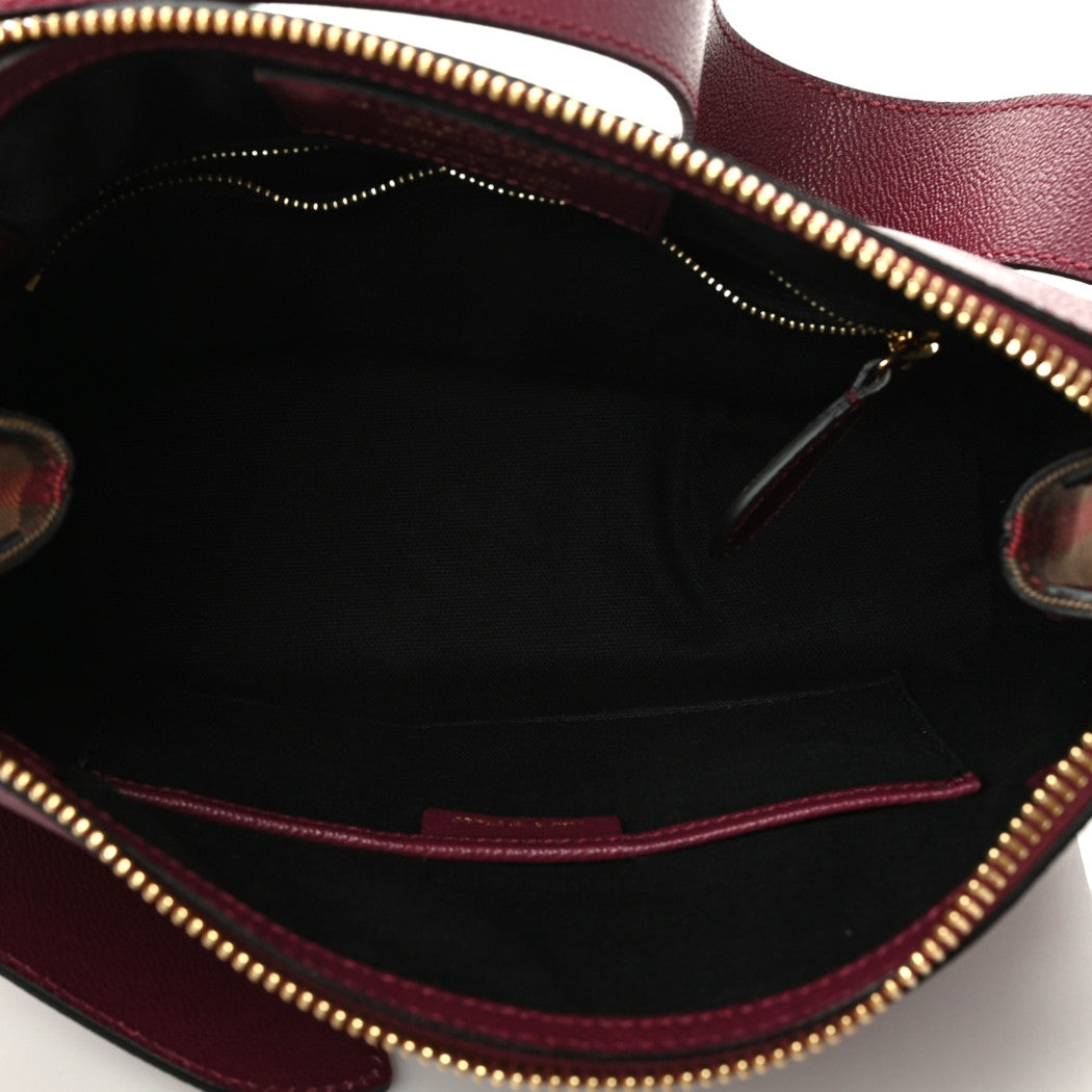 Burberry Soft Grain Calfskin House Check Small Helmsley Crossbody Dark Plum 4 of 9