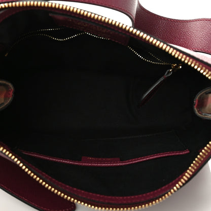Burberry Soft Grain Calfskin House Check Small Helmsley Crossbody Dark Plum 4 of 9