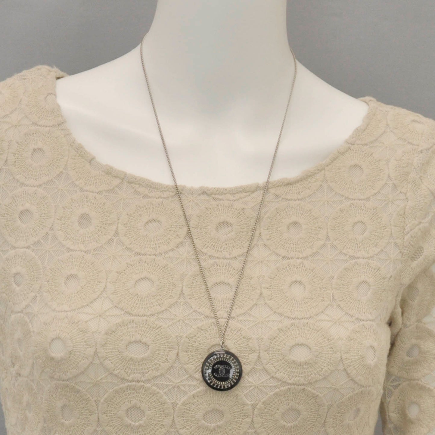 Resin Chain CC Necklace Black