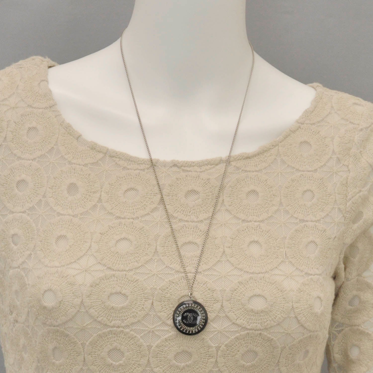 Chanel Resin Chain CC Necklace Black 3 of 5
