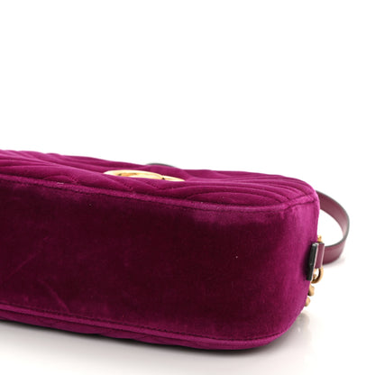Gucci Velvet Matelasse Small GG Marmont Chain Shoulder Bag Fuchsia Violet Cyclamen 8 of 8
