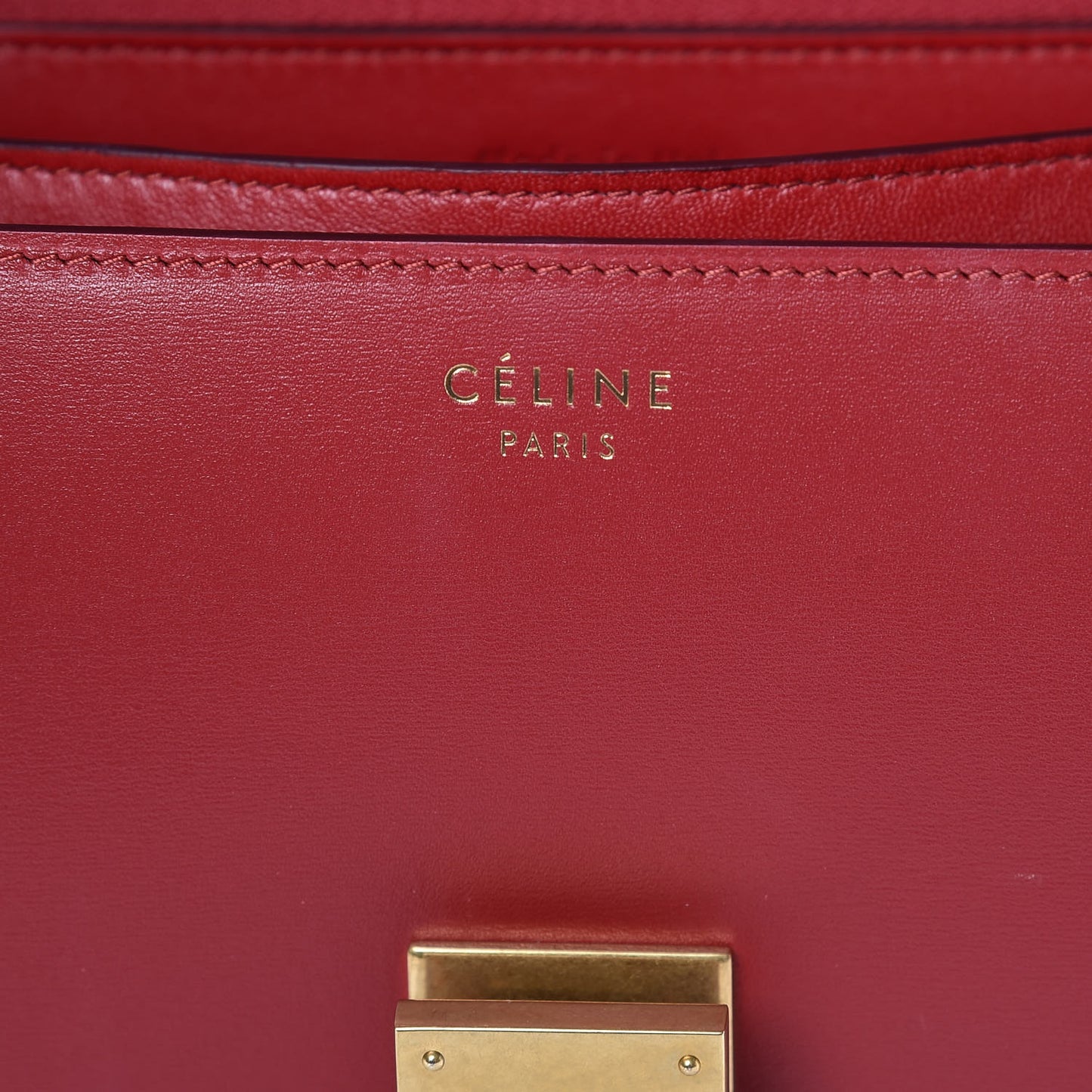 Box Calfskin Medium Classic Box Flap Bag Red