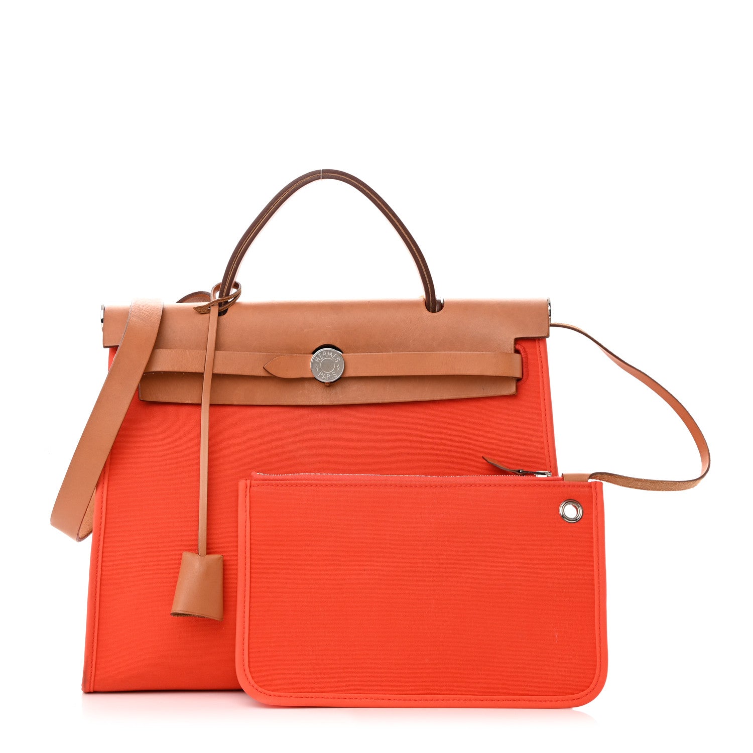 Hermes Toile Vache Hunter Herbag Zip 31 PM Orange Natural 1 of 20