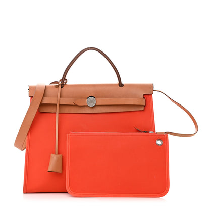 Hermes Toile Vache Hunter Herbag Zip 31 PM Orange Natural 1 of 20